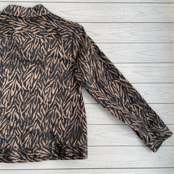 Chico’s Brown/Black Animal Print Zebra Jacket 1 / S - Picture 6 of 8